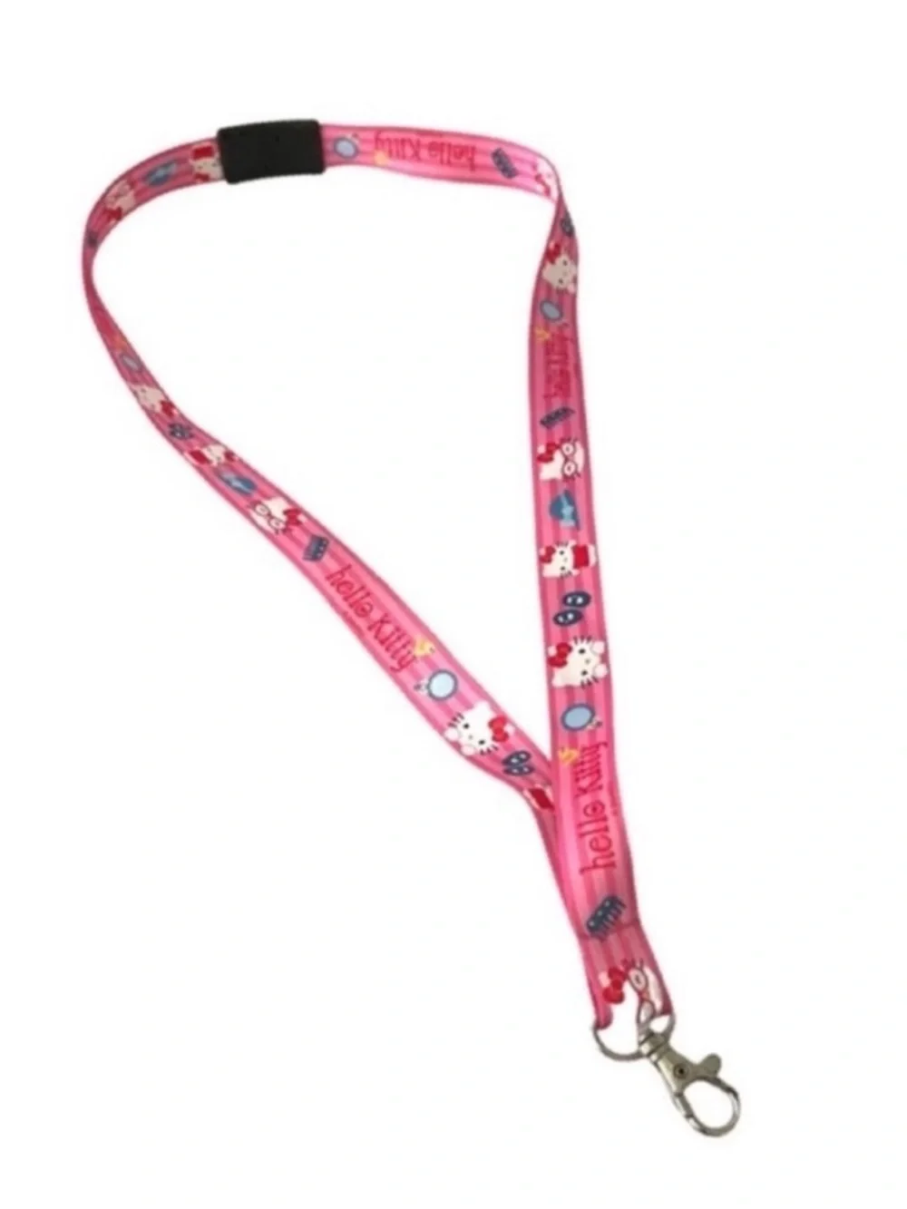 Hello Kitty Lanyard Key Card Holder Easy Snap Clasp Pink Multi